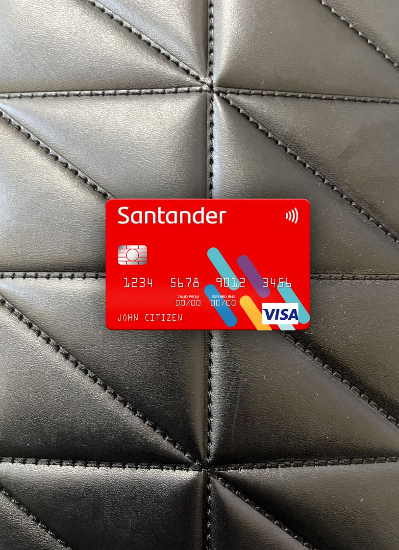 Download USA Santander Bank visa card photolook front Photoshop template